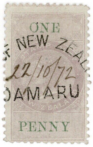 (I.B) New Zealand Revenue : Stamp Duty 1d (1867) Oamaru