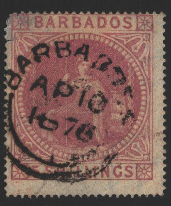 Barbados Sc#43 Used - thin and small tear upper left corner