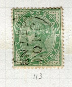 INDIA; 1900 early classic QV issue fine used Shade of 1/2a. value