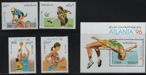 LAOS, 1254-1259, MNH, 1996, 1996 SUMMER OLYMPICS, ATLANTA