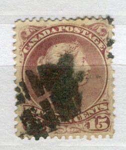 CANADA; 1860s early classic QV Large Head issue used 15c. value 