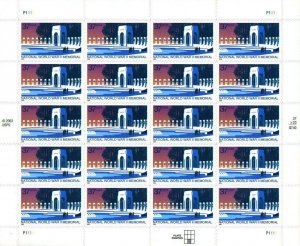 National WWII Memorial Sheet of Twenty 37 Cent Postage Stamps Scott 3862