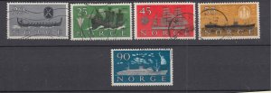 J40209 JL Stamps 1960 norway set used #382-6 ships