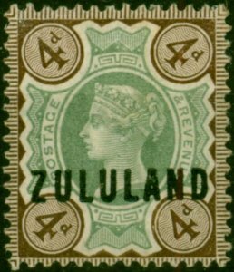 Zululand 1888 4d Green & Deep Brown SG6 Fine MM