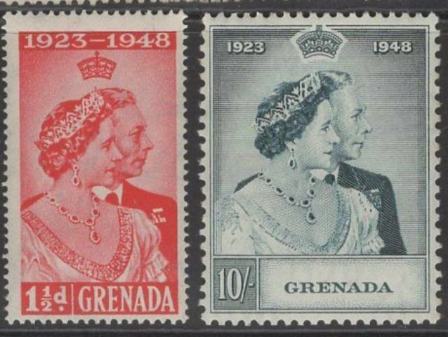 GRENADA SG166/7 1948 SILVER WEDDING MNH