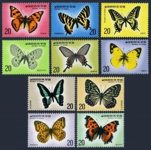 Korea South 1004-1013, MNH. Michel 1022/1065. Butterflies 1976.