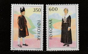 Faroe Islands  Scott#  189-190  MNH  (1989 Folk Costumes)