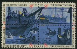 1480-83 8c Boston Tea Party Block of 4 Used VF