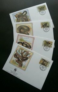 Moldova WWF Snake 1993 Wildlife Fauna Reptile (stamp FDC)