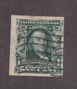 U.S. # 314, Franklin Imperf, Used, Slight Thin