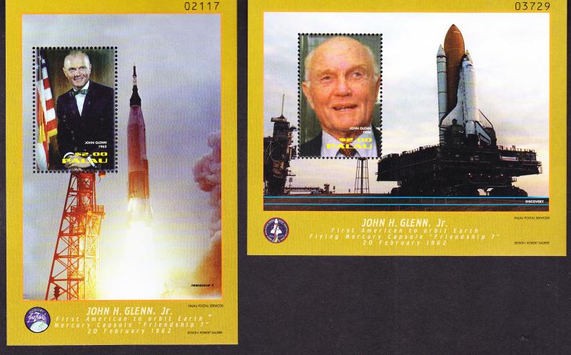 PALAU 1998 RETURN to SPACE / JOHN GLENN 2 M/S + 2 S/S  VF/NH(**)