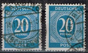 DDR 1946,Sc.#543 used, 1st Allied Control Council Issue, colour a + b