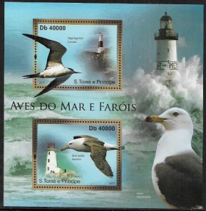 St Thomas & Prince Is #2399 MNH S/Sheet - Lighthouses - Sea Birds