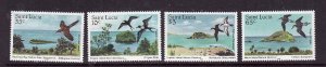 St. Lucia-Sc#770-3-Unused NH set-Birds-Nature Reserves-1985-