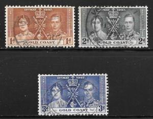 Gold Coast 112-114: George VI and Elizabeth, used, F-VF