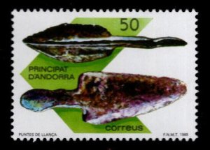 Andorra  (Spanish) Scott 183 MNH** Bronze Age Lance and Arrowhead  1988 stamp