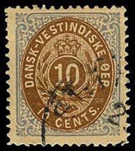 DANISH WEST INDIES 10  Used (ID # 37533)