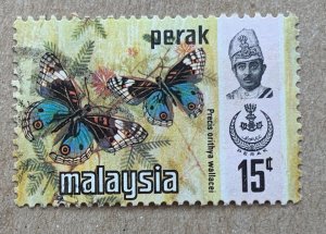 Perak 1971 15c Butterflies, used. Scott 151, CV $0.35. SG 177