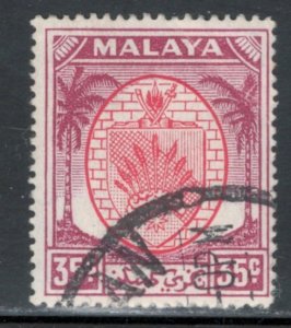 Malaya States - Negri Sembilan 1949 Arms of Negri Sembilan 35c Scott # 53 Used