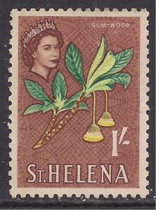 St Helena 1953 QE2 1/- Gum Wood  SG 184 MM ( K1479 )