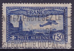 France, 1930, Airmail, Plane Over Marseille, sc#C6, used,++
