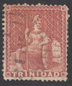 Trinidad Sc# 22 perf 14 Used (a) 1859 1p Britannia