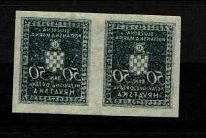 Croatia SC# O2 Imperf Pair / Offset on Gummed Side - S9635