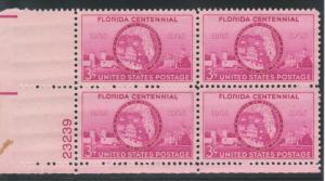 927: Florida Centennial - Plate Block - MNH - 23239-LL