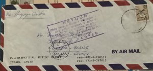 ISRAEL 1994. POSTAL HISTORY SG#1192. To Bosnia. RETOUR  because The WAR  26/7/94