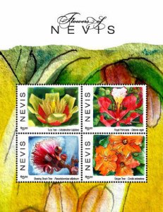 Nevis 2017 - Flowers of Nevis - Sheet of 4 Stamps - MNH