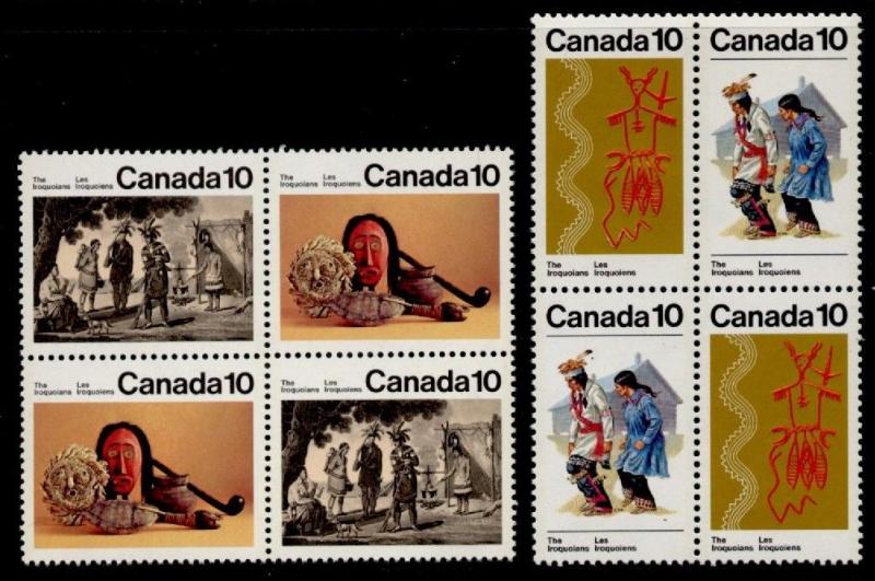 Canada 579a,81a Blocks MNH The Iroquoian Indians, Art, Mask Costume