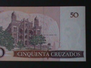 ​BRAZIL-1986-CENTRAL BANK $50 CRUZEIROS UNCIR-VF- WE SHIP TO WORLDWIDE