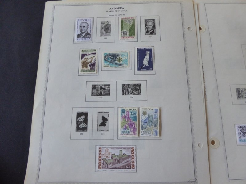 French Andorra 1972-1980 Stamp Collection on Alb Pgs