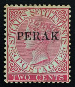 MALAYA 1886 Perak opt Straits QV 2c SG#19 T.16 CV£150 MLH M1284 See images