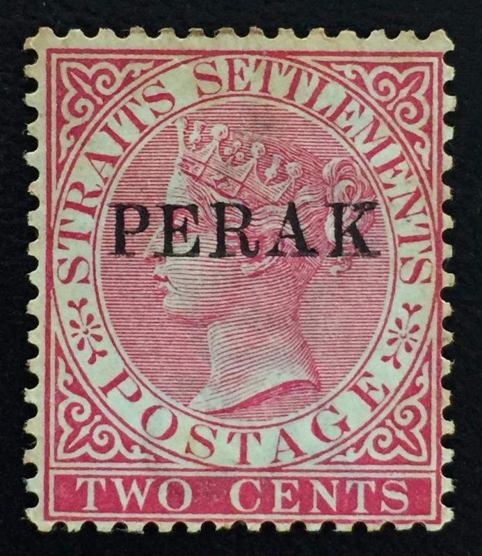 MALAYA 1886 Perak opt Straits QV 2c SG#19 T.16 MLH M1284 See images