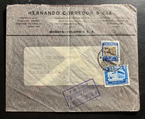 1937 Bogota Colombia Commercial Airmail Cover To Nuremberg Germany