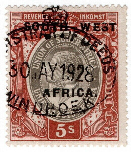 (I.B) South-West Africa Revenue : Duty Stamp 5/-