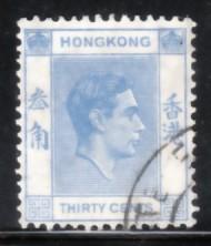 Hong Kong 1946 Sc 161b KGVI 30c ultramarine Used