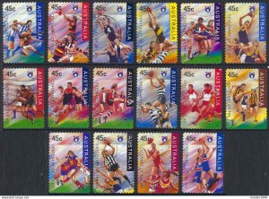 AUSTRALIA 1996 45c Multicoloured-Self Adhesive Set of 100th Ann of AFL Used