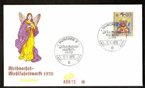 WEST GERMANY 1970 CHRISTMAS Semi Postal Issue U/A Cachet FDC B467