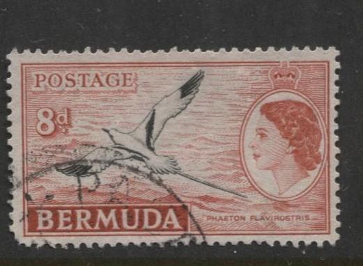 Bermuda - Scott 153 - QEII-Definative-1953 - VFU - Single 8d Stamp