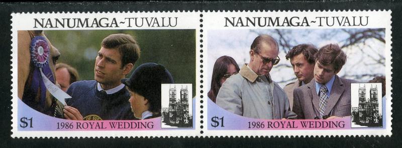 TUVALU NANUMAGA 72 PAIR MNH SCV $1.90 BIN $1.00 ROYALTY