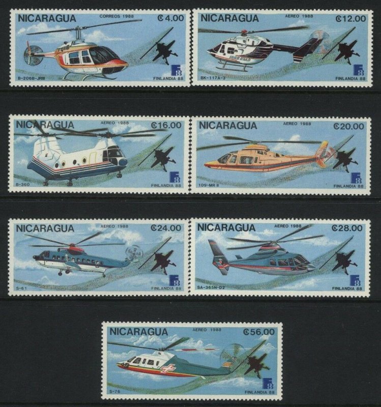 Helicopters by Nicaragua MNH Sc 1711-17