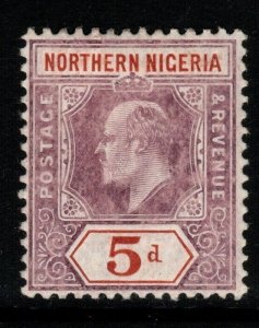 NORTHERN NIGERIA SG24a 1907 5d DULL PURPLE & CHESTNUT CHALKY PAPER MTD MINT