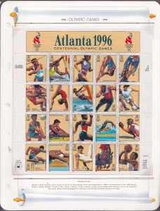 Scott #3068 Atlanta 4 White Ace Pages - Sheet & Singles