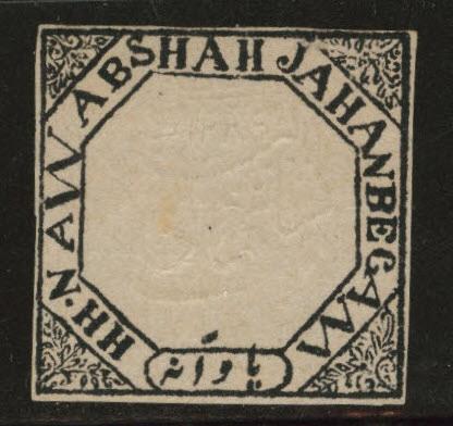 India - Bhopal Feudatory state  Scott 36 Unused on wove paper 1890