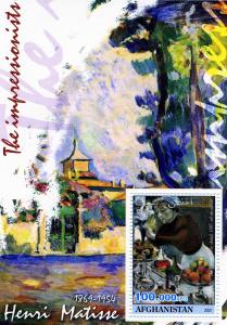 Afghanistan 2001 HENRI MATISSE Paintings s/s Perforated Mint (NH)