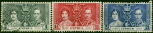 Cyprus 1937 Coronation Set of 3 SG148-150 Good Used