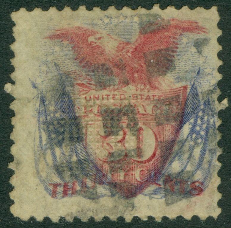 USA : 1869. Scott #121 Used. Nice, Sound stamp. PSAG Certificate. Catalog $450.