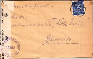 GERMANY 1945-49TH WWII BRITISH OCCUP ZONE CENSORED COVER ADDR SWITZERLAND